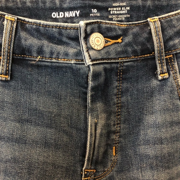 Old Navy Power Slim Straight, High rise, distressed Jeans, size 10. - Picture 4 of 6